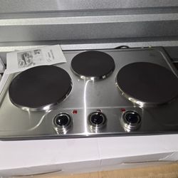 3-burner portable electric cooktop