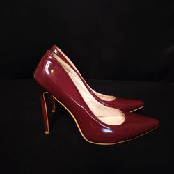 Women's Burgundy High Heel Pumps (Size 8)