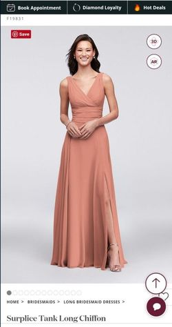 Davids Bridal Dress Suplice Tank Long Chiffon