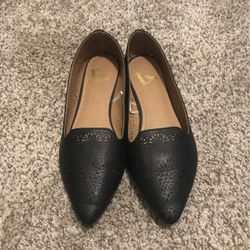 Black Flats Pointed Size 7
