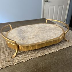 RARE Neiman Marcus Gold Century Marble Tray