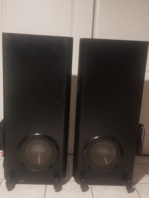 Acoustic Research Towers Loudspeakers With Built in12" Powered Subwoofers