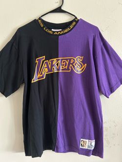Mitchell and ness Lakers color block t Shirt Streetwear NBA Sz Large