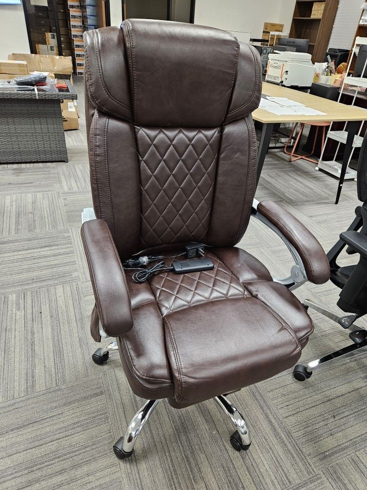 NOBLEMOOD Heated Massage Office Chair - Ergonomic Office Chair with Foot Rest and Lumbar Support, High Back Excutive Office Chair with Heating and Mas