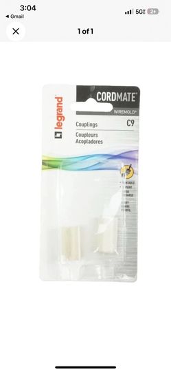 Legrand Wiremold CordMate Cord Cover Couplings Pack of 2 Ivory C9