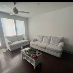 White/grey Couch With Love Seat