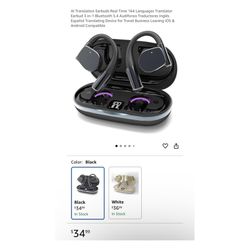 Brand new AI Translation Earbuds Real Time 164 Languages Translator Earbud 3 in-1 Bluetooth 5.4 Audifonos Traductores Inglés Español Translating Devic