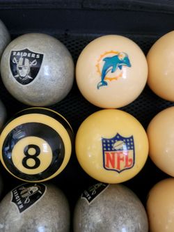 Rare Vintage NFL Billiard Set - Raiders vs. Dolphins (Complete)