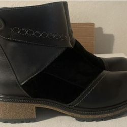 Earth Elements Taylen Ankle Bootie Shoes Womens 8 Black Leather Pull On Zipper