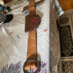 MOUNTAIN MAN BELT,  pick up only, a knife, sheath, and possible bag