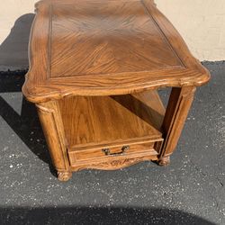 Side table / end table  wood 1 drawer  22 W x 27 D x 21.5 H 