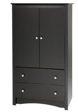 Prepac 2-Drawer Sonoma Black Armoire 