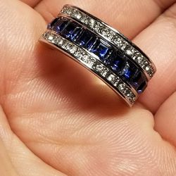 Gorgeous princess Cut Wedding Engagement Promises Ring Size 9