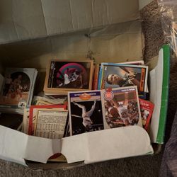 Box Of Baseball, Football, And Basketball Cards, Full Of Stars