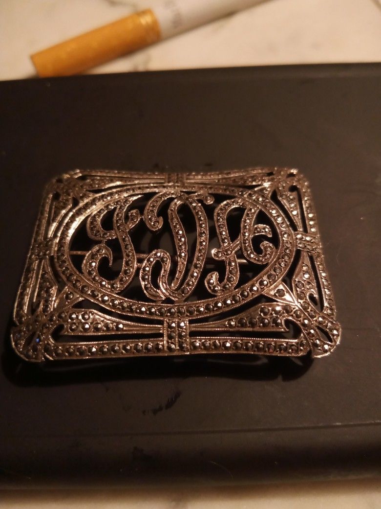 Ladies Brooch Vintage Very Old 30s 40s  Sterling Silver Marcus Sites Mint Condition