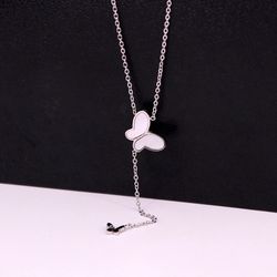 100 -Beautiful Pearl Butterfly, Silver Necklace!