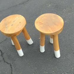 2 Solid Wooden Stools