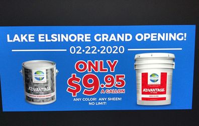 Paint Sale! Lake Elsinore Grand Opening sale!!