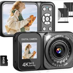 Brand New Digital Camera, 4K 64MP Dual Screens Camera