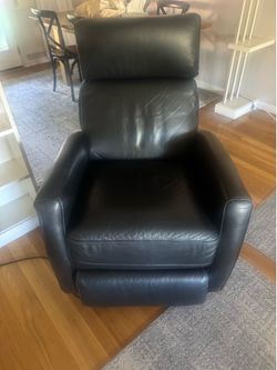 2 Black Leather Recliner Chairs