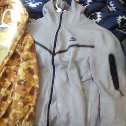 Orange Bape And Gray Nike Tech 