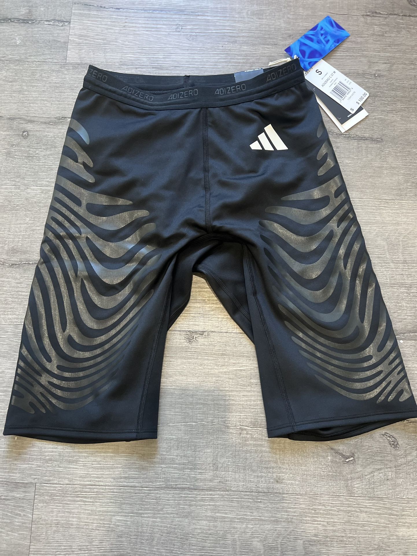 Adidas Men’s Small ADIZERO CONTROL RUNNING SHORT TIGHTS  Black