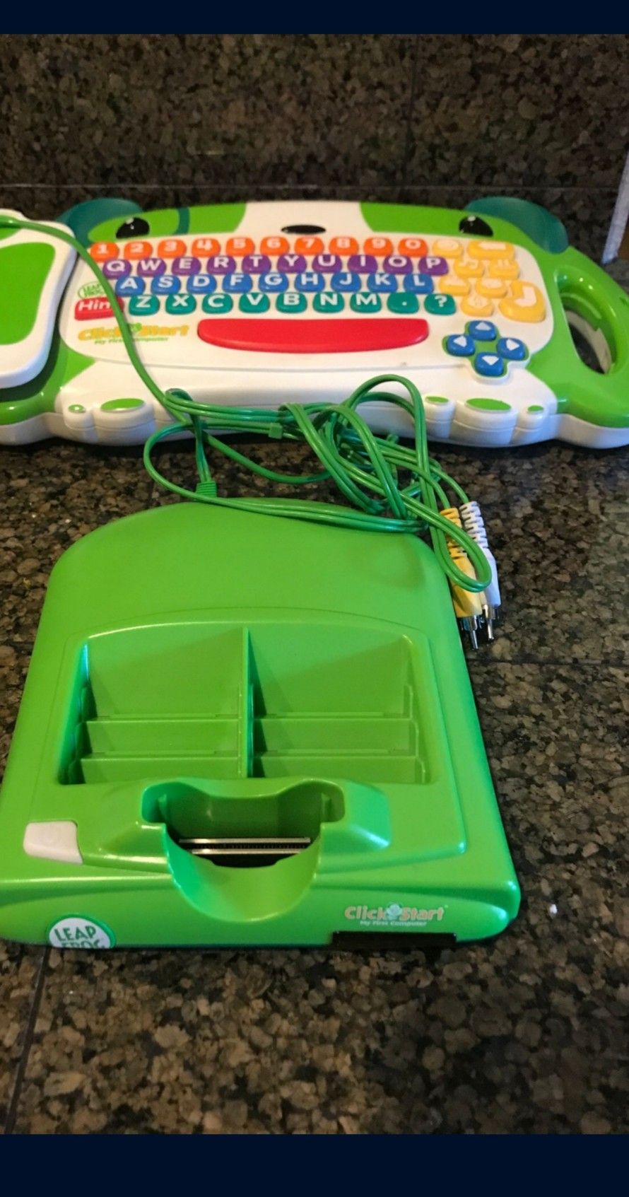 LeapFrog My First Computer With Two Game Cartridges Bob The Builder And Dora With AC Cord