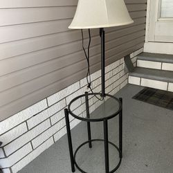 Chair Table With Attached Lamp