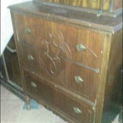 Gorgeous Solid Cherry Wood Vintage Chest