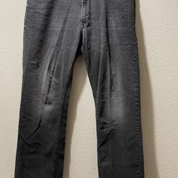 Calvin Klein Jeans Black Slim Straight Stone Wash Cotton Blend Size 36X30*