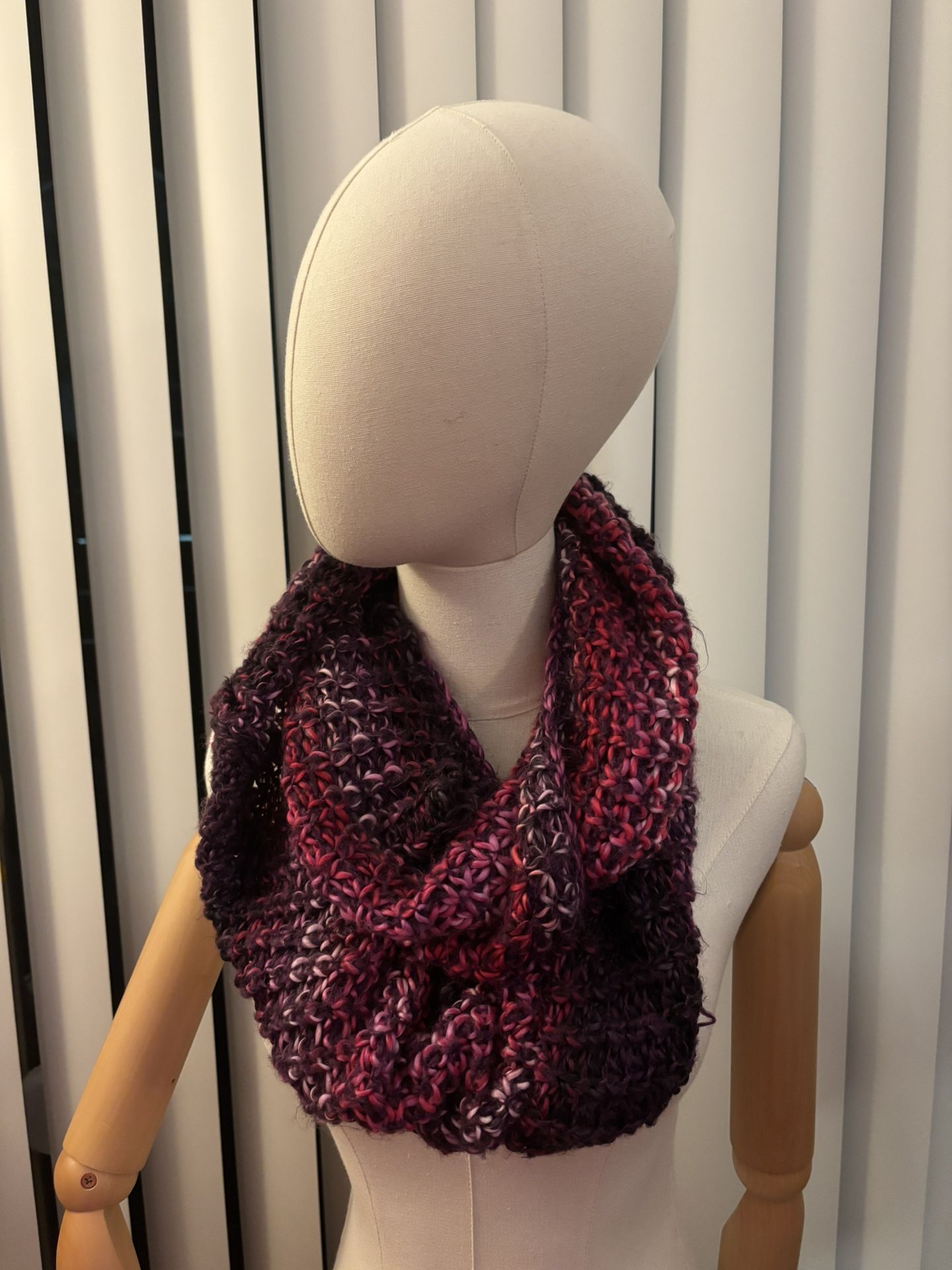 Mixit Purple and Pink Infinity Scarf Cozy Knit Accessory