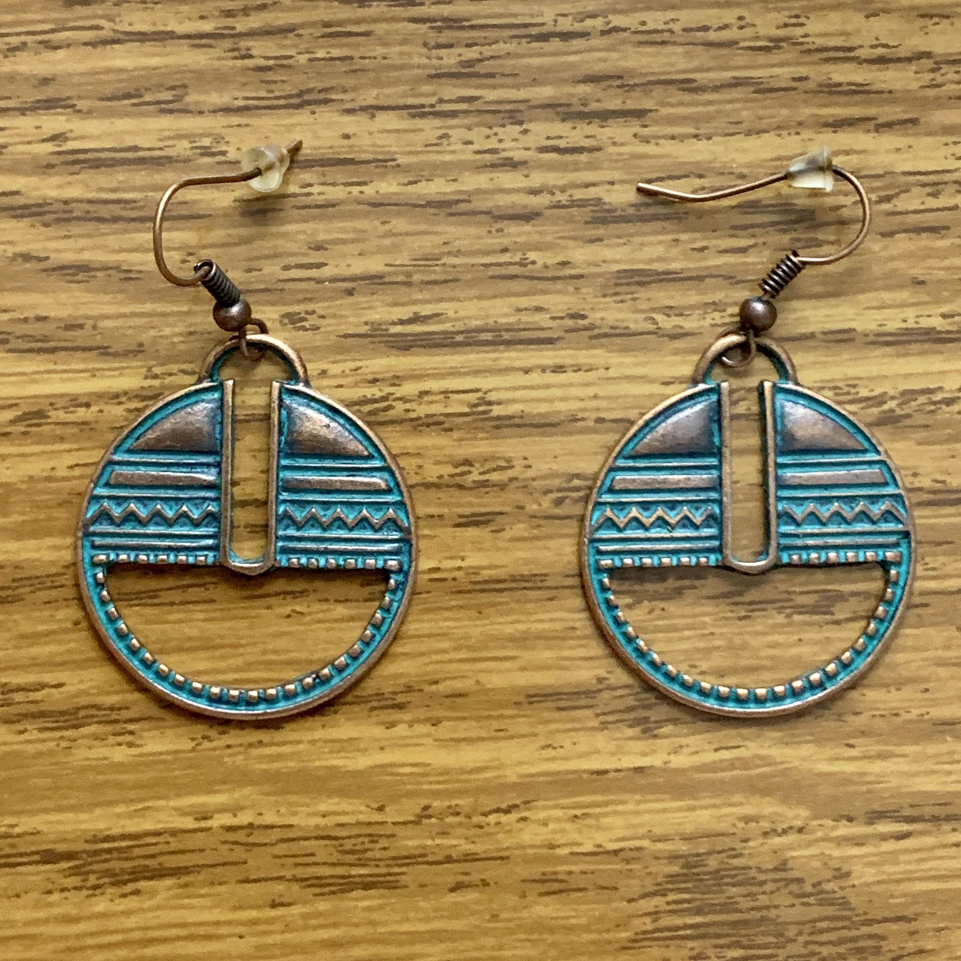 Vintage Turquoise Circular Dangle Earrings