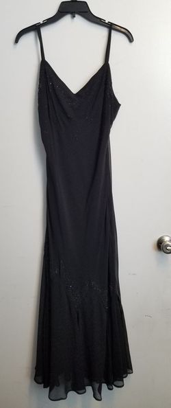 Sequin black dress with beaded shawl
