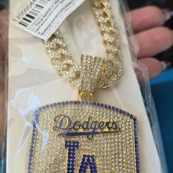 Dodgers Baseball Iced Chain Necklace See All 12 Pics On This Ad For More Teams SHIPPING AVAILABLE