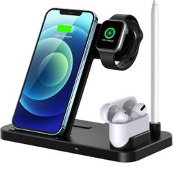 Wireless Charger, 4 in 1 Fast Wireless Charging Station 