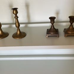 Antique Brass Candlesticks (4)