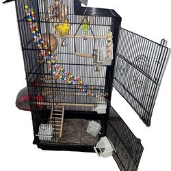 Multi-level Bird Cage With Lots Of Extras!