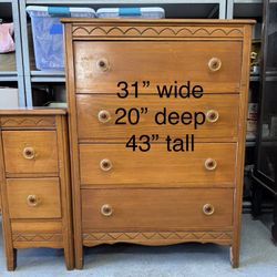 Solid Wood Dresser And Desk