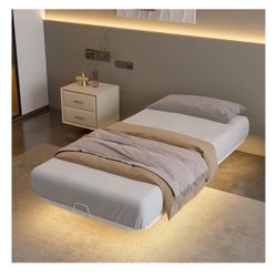 white bed frame, twin size
