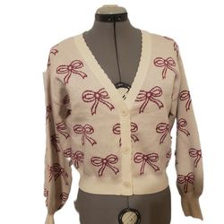 Bow Pattern Cardigan 