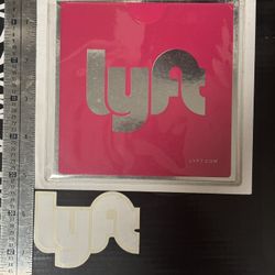 Lyft Sticker Small White Color With Pink Window Card