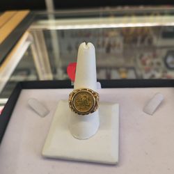 14k solid gold 22k on the middle 11.6 Gram size 10 layaway available 10% down if you interested please make sure you ask for Maribel thank you