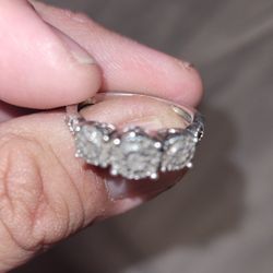 1/4 Karat Cluster Engagement Ring Sterling Silver