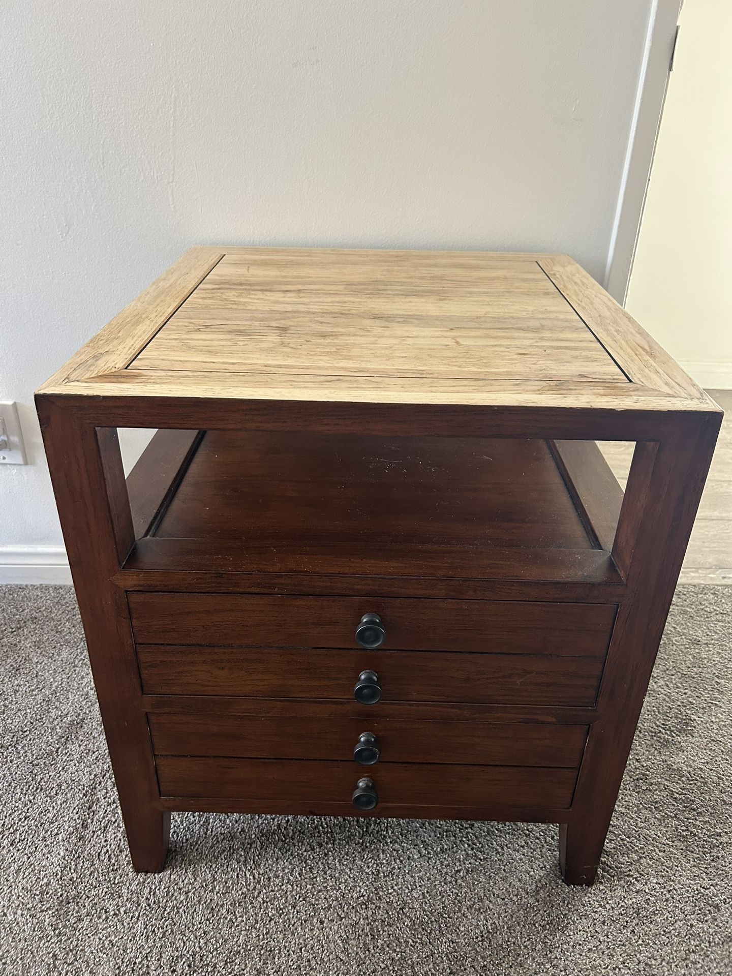 Vintage Wood Side Table 