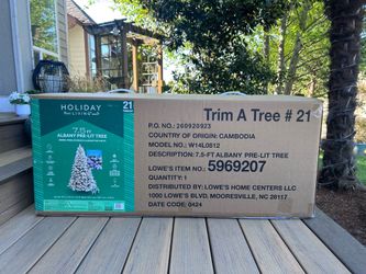 Holiday Living - 7.5-ft Albany Pine Pre-lit Flocked Artificial Christmas Tree with Color Changing LED Lights - Lowe’s - $118