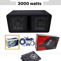 NEW POWERFUL BASS PACKAGE KICKER AUDIO INSTALLED 