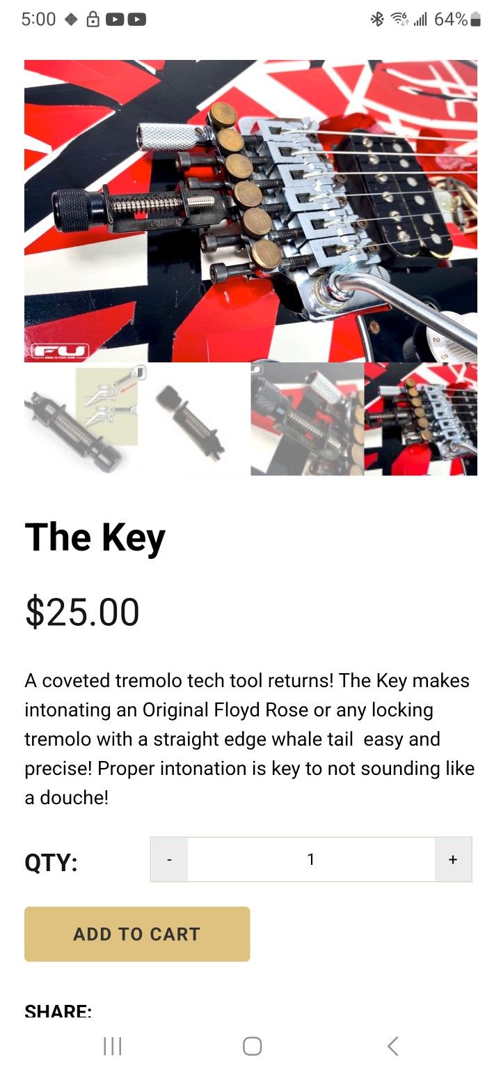 The Key Floyd Rose Intonation Tool