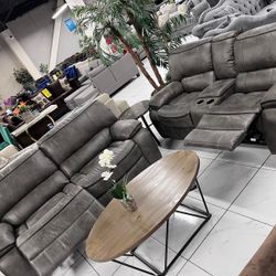 Manual Recliner Sofa Set 🔥 Take It Home With Only $50 Down 