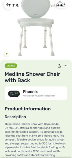 Medline Shower Chair with Back