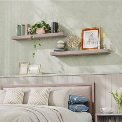 Floating Shelves Wall Shelf Set of 2, 47.2 Inch Hanging Shelf with Invisible Brackets